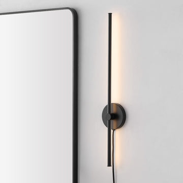 Anton 27.25" Modern Minimalist Iron Adjustable Bar Integrated LED Plug-In Sconce - JONATHAN Y